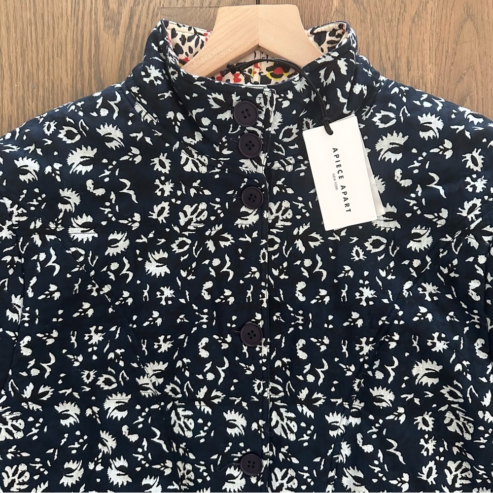 NWT Apiece Apart Reversible Quilted Short Jacket in Sevilla Floral Print Size 6 - Picture 4 of 8